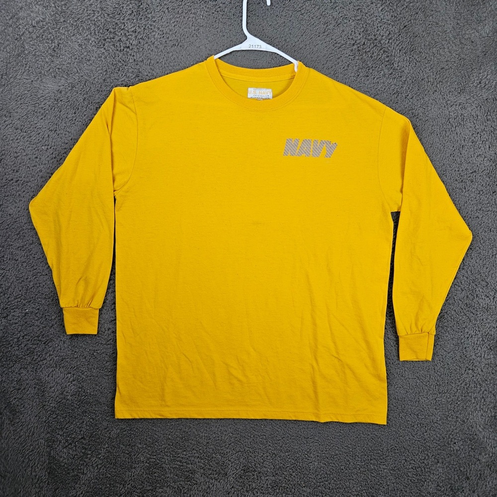 US Navy Originals MJ Soffe Mens Yellow Long Sleeve Reflective PT Shirt Large